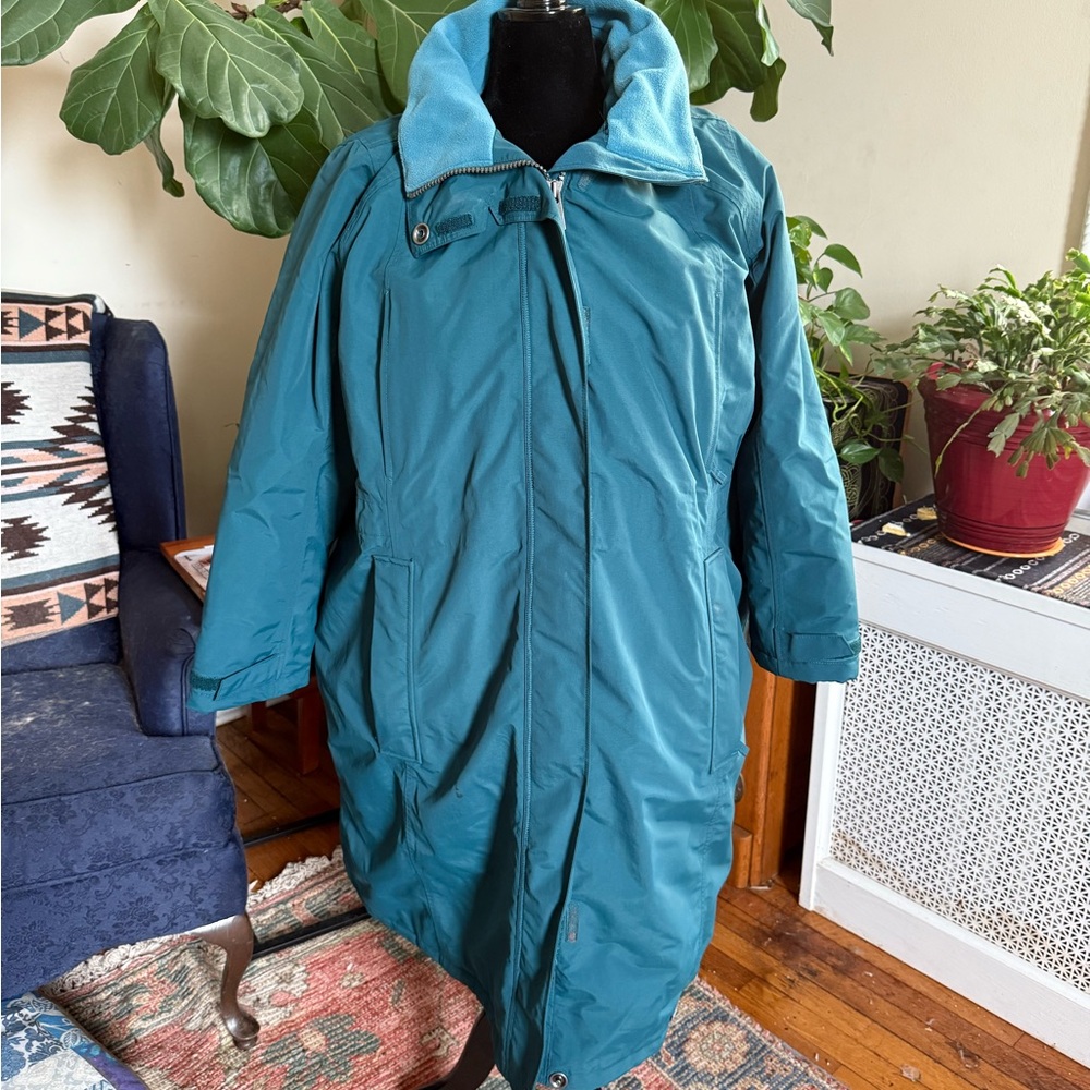 Lands' End Teal Puffer Women’s Plus 2x Heavy Coat.